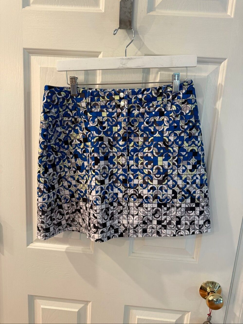 Slazenger Blue Black & Green Abstract Print Golf Skort sz 6 NWOT